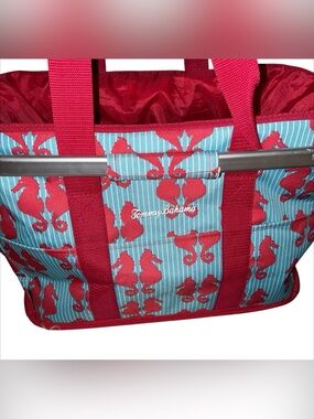 Tommy Bahama Sea Horse insulted Soft Side Cooler Tie Top Collapsible 14”h x 20”w